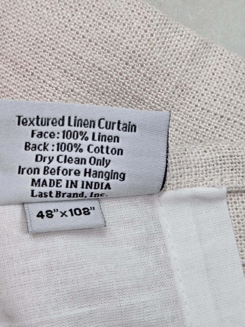 QUINCE Set Of 2 48x108 Heavyweight European Linen Curtains Sand 9878
